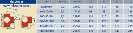 Pik Döküm Boru Köşe Çatal 88