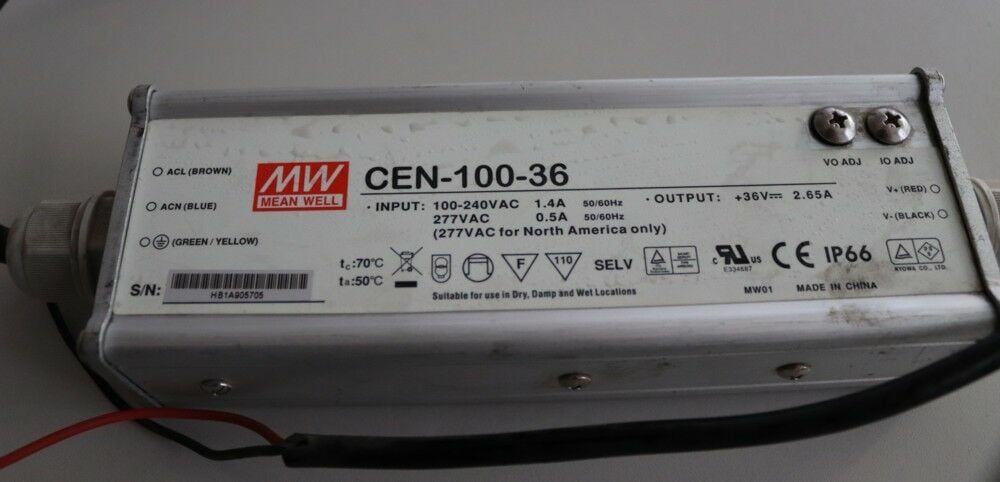 Meanwell cen 100 36 led driver